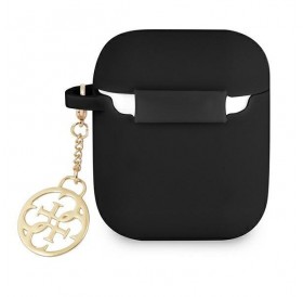 Guess GUA2LSC4EK AirPods cover black/black Silicone Charm 4G Collection