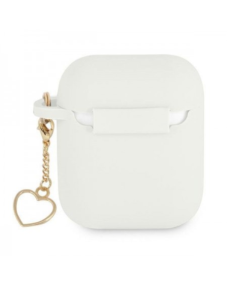 Guess  GUA2LSCHSH AirPods cover biały/white Silicone Charm Heart Collection