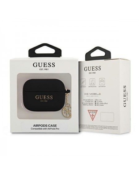 Guess GUAPLSC4EK AirPods Pro cover czarny/black Silicone Charm 4G Collection