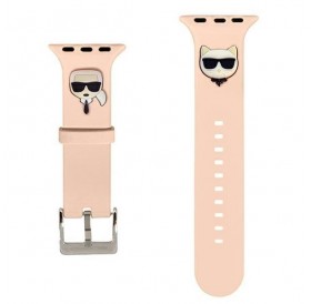 Karl Lagerfeld Pasek KLAWLSLCKP Apple Watch 42/44/45mm różowy/pink strap Silicone Karl & Choupette Heads