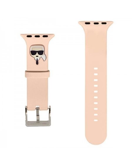Karl Lagerfeld Pasek KLAWLSLKP Apple Watch 42/44/45mm różowy/pink strap Silicone Karl Heads