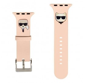 Karl Lagerfeld Pasek KLAWMSLCKP Apple Watch 38/40/41mm różowy/pink strap Silicone Karl & Choupette Heads