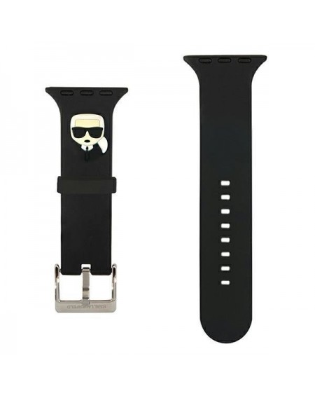 Karl Lagerfeld Pasek KLAWMSLKK Apple Watch 38/40/41mm czarny/black strap Silicone Karl Heads