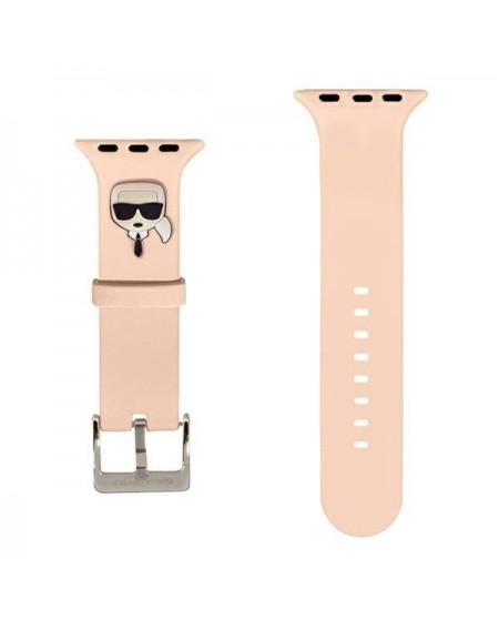 Karl Lagerfeld Pasek KLAWMSLKP Apple Watch 38/40/41mm różowy/pink strap Silicone Karl Heads
