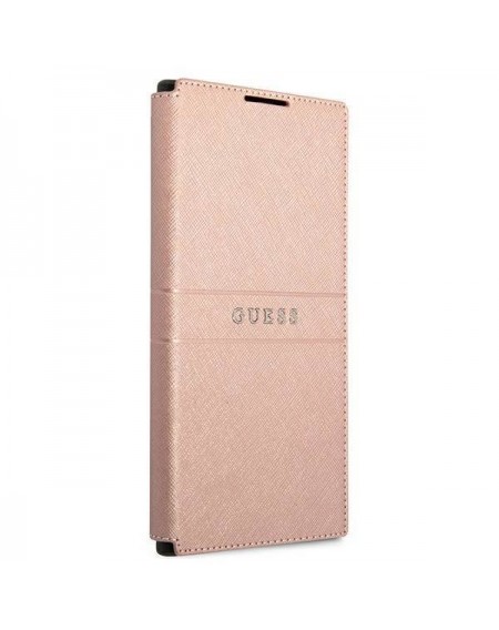 Guess GUBKS22LPSASBPI S22 Ultra S908 różowy/pink book Saffiano Stripes