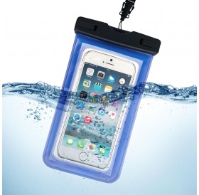Waterproof phone bag pouch for swimming pool blue