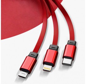 Dudao L8H cable 3in1 extendable 1.1m red (L8H-red)