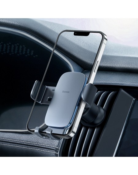 Baseus Metal Age II gravity car phone holder on the ventilation grille dark gray (SUJS000013)