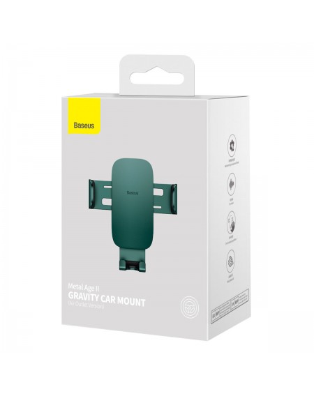 Baseus Metal Age II gravity car phone holder on the ventilation grille green (SUJS000006)