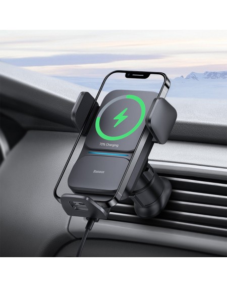 Baseus Wisdom induction charger car phone holder on the grill black (CGZX000001)
