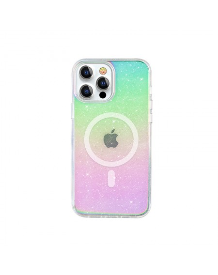 Kingxbar PQY Elegant Series Magnetic Case for iPhone 13 Cover Rainbow Cover (MagSafe Compatible)