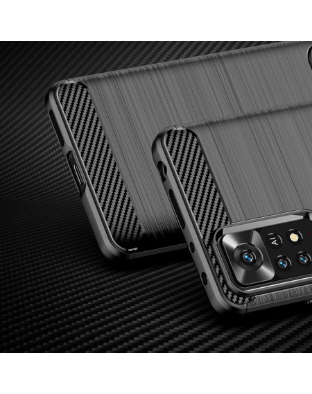 Carbon Case Flexible Cover Sleeve for Xiaomi Redmi Note 11 Pro + 5G / 11 Pro 5G / 11 Pro black