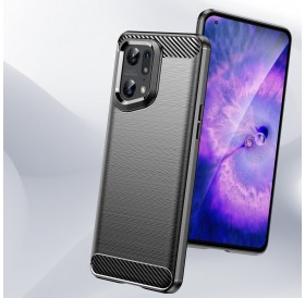 Carbon Case Flexible cover for Oppo Find X5 Pro black