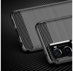Carbon Case Flexible TPU Cover for Oppo A76 / Oppo A36 / Realme 9i black