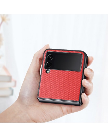 Dux Ducis Fino pouch cover made of nylon material for Samsung Galaxy Z Flip 3 red
