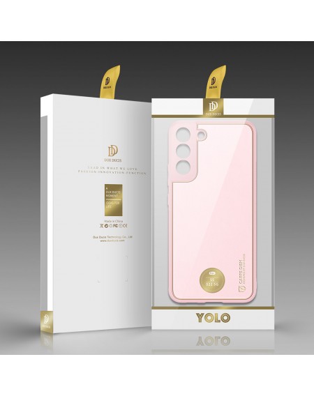 Dux Ducis Yolo elegant cover made of ecological leather for Samsung Galaxy S22 pink