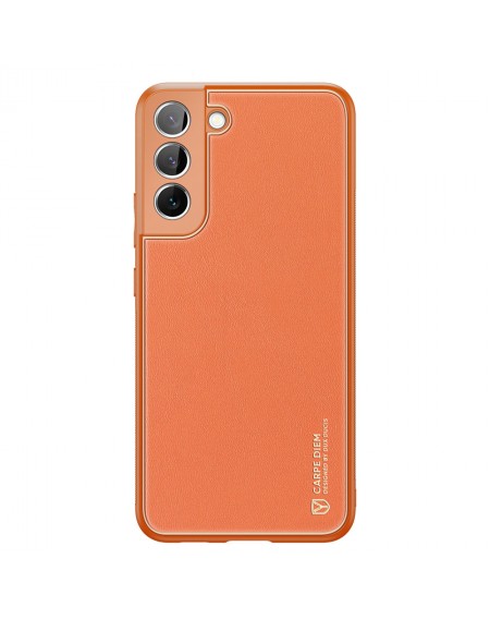 Dux Ducis Yolo elegant cover made of ecological leather for Samsung Galaxy S22 orange