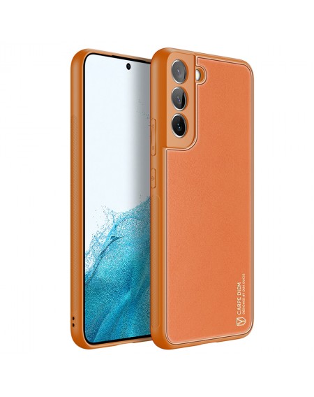 Dux Ducis Yolo elegant cover made of ecological leather for Samsung Galaxy S22 orange