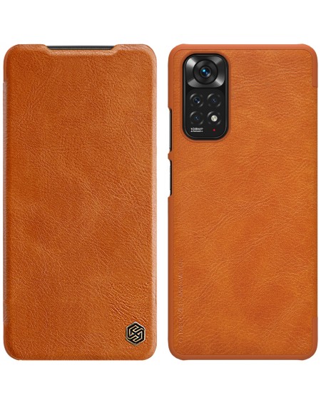Nillkin Qin leather holster case for Xiaomi Redmi Note 11S / Note 11 brown