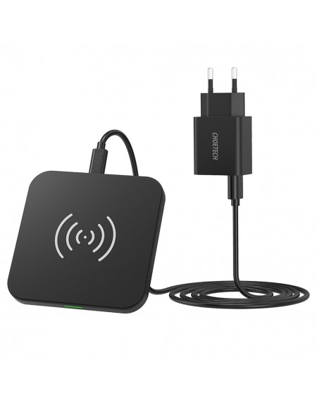 Choetech Qi 10W wireless charger kit for headphones phone (T511-S) + QC3.0 18W 3A wall charger (Q5003) + USB cable - microUSB 1.2m black (T511-S-EU201ABBK)