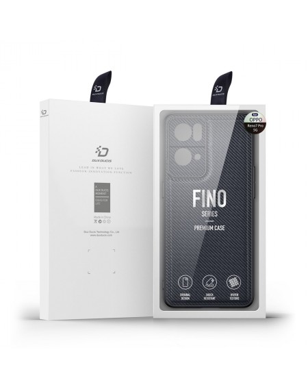 Dux Ducis Fino case cover covered with nylon material Oppo Reno7 Pro 5G black