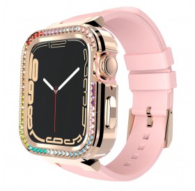 Kingxbar Starry Series Strap with Case for Watch 7 7/6 / 5/4/3/2 / SE (41/40 / 38mm) Wristband Bracelet Bracelet Pink
