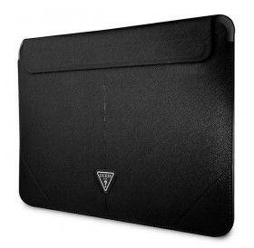 Guess Sleeve GUCS16PSATLK 16" czarny /black Saffiano Triangle Logo