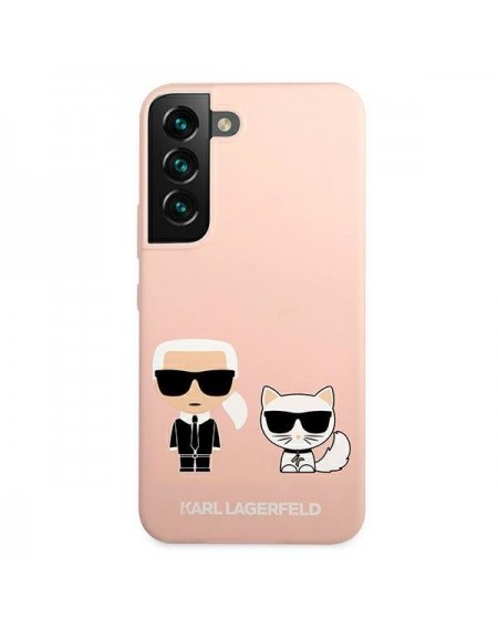 Karl Lagerfeld KLHCS22SSSKCI S22 S901 hardcase jasnoróżowy/light pink Silicone Ikonik Karl & Choupette