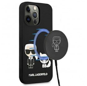 Karl Lagerfeld KLHMP13LSSKCK iPhone 13 Pro / 13 6,1" hardcase czarny/black Silicone Karl & Choupette Magsafe