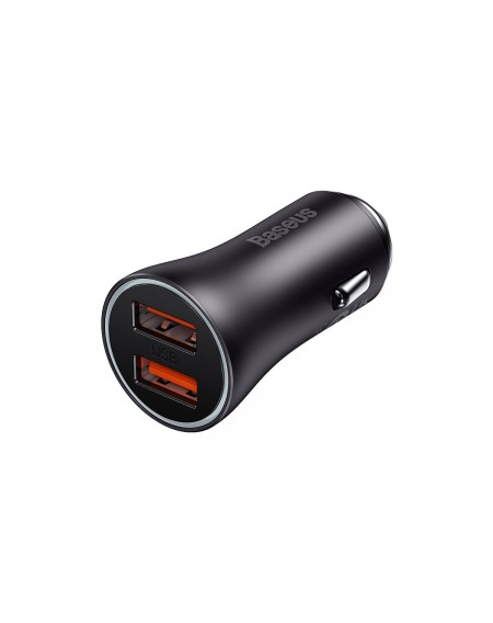 Baseus Golden Contactor Max fast car charger 2x USB 60 W Quick Charge dark gray (CGJM000013)