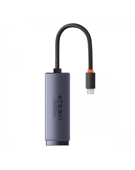 Baseus Lite Series USB Type C adapter - RJ45 LAN socket 1000Mbps black (WKQX000313)