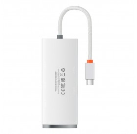 Baseus Lite Series HUB USB Type C adapter - 4x USB 3.0 25cm white (WKQX030302)