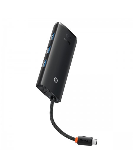 Baseus Lite Series adapter HUB USB Type C - HDMI / 4x USB 3.0 20cm black (WKQX040001)
