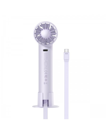 Baseus mini fan fan power bank with built-in USB Type C cable 4000mAh purple (ACFX010105)