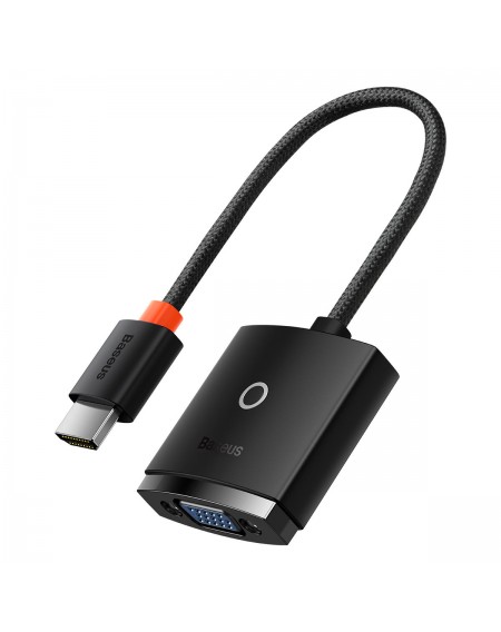 Baseus Lite Series plug adapter HDMI to VGA + mini jack 3.5mm / micro USB power supply black (WKQX010101)