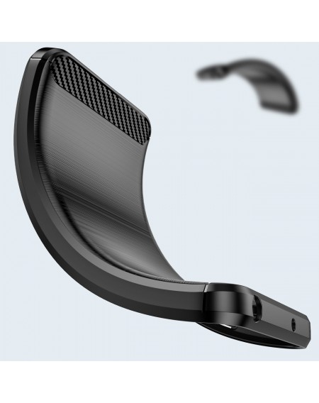 Carbon Case Flexible Cover Sleeve Vivo Y55 / Y75 / Y33s / iQOO Z6 / iQOO U5 black