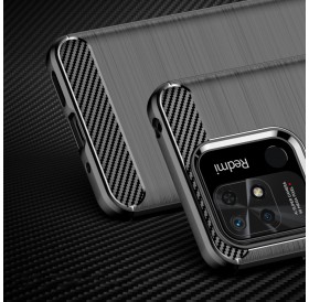Carbon Case Flexible Cover Sleeve for Xiaomi Redmi 10C black