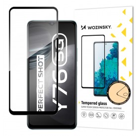 Wozinsky Tempered Glass Full Glue Super Tough Screen Protector Full Coveraged with Frame Case Friendly for Vivo Y76 5G / Y76s / Y74s black