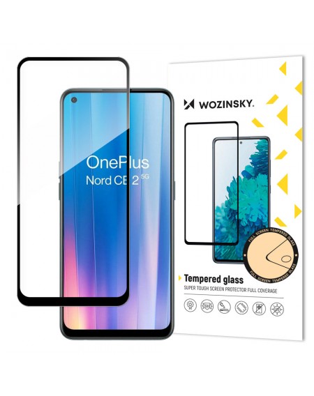 Wozinsky Tempered Glass Full Glue Super Tough Screen Protector Full Coveraged with Frame Case Friendly for OnePlus Nord CE 2 5G black