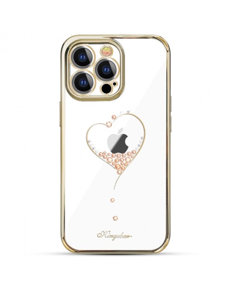 Kingxbar Wish Series case decorated with original Swarovski crystals iPhone 13 Pro Max gold