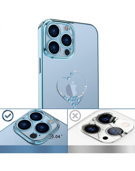 Kingxbar Wish Series case decorated with original Swarovski Crystals iPhone 13 Pro blue