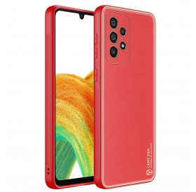 Elegant cover made of artificial leather for Samsung Galaxy A33 5G red. Dux Ducis Yolo