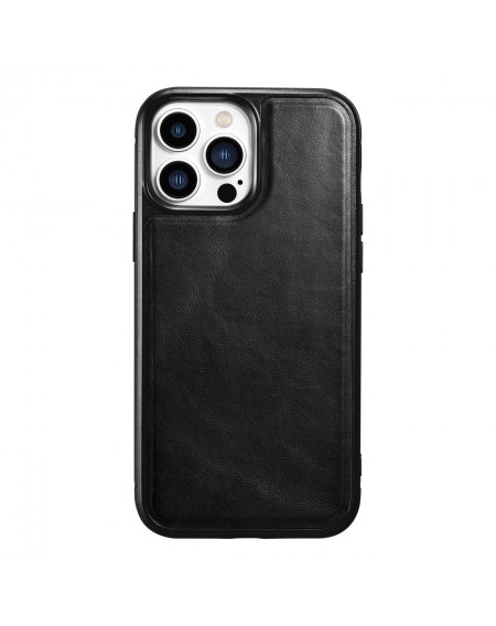 iCarer Leather Oil Wax Genuine Leather Case for iPhone 13 Pro Max black (ALI1214-BK)