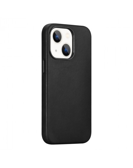 iCarer CH Leather case for iPhone 13 leather case (MagSafe compatible) black (ALI1208-BK)