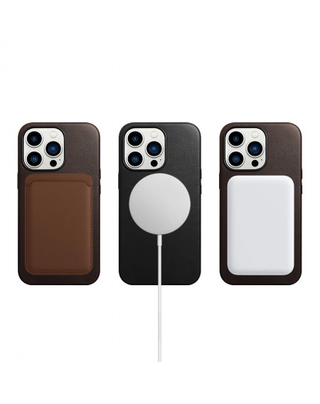 iCarer CH Leather case for iPhone 13 leather case (MagSafe compatible) brown (ALI1208-CO)
