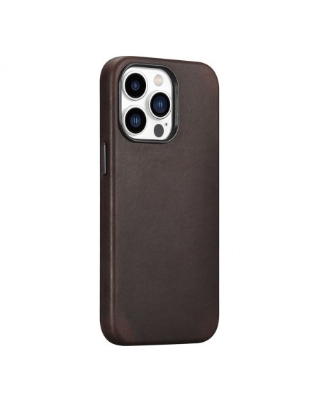 iCarer CH Leather case for iPhone 13 Pro leather case (MagSafe compatible) brown (ALI1209-CO)
