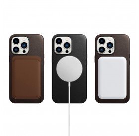 iCarer CH Leather case for iPhone 13 Pro Max leather case (MagSafe compatible) brown (ALI1210-CO)