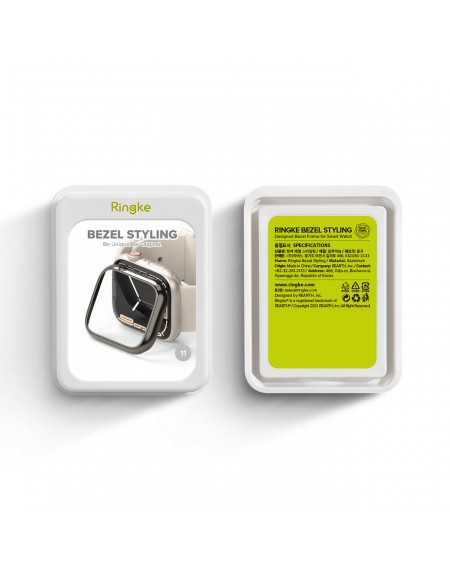 Ringke Bezel Styling Case Frame Envelope Stainless Steel Ring For Apple Watch 7 41mm Glossy Graphite (AW7-41-11)