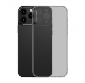 Baseus frosted glass case cover for iphone 13 pro hard cover with gel frame black (arws001001)
