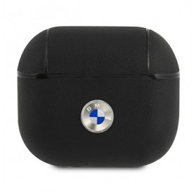 BMW BMA3SSLBK AirPods 3 cover czarny/black Geniune Leather Silver Logo